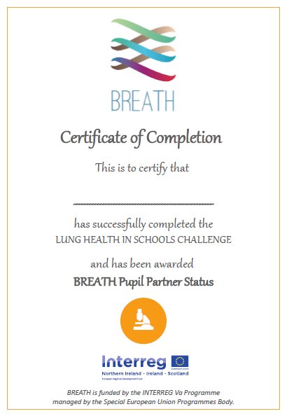 BREATH Challenge (Home School Exercises/Certificate) - The BREATH Project